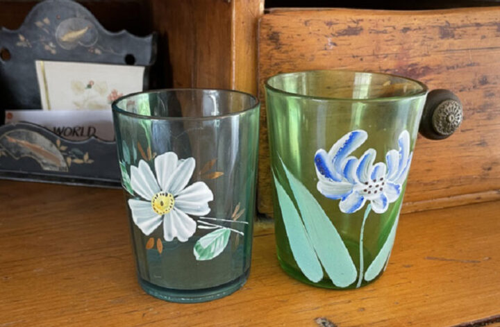 Victorian hand painted tumblers