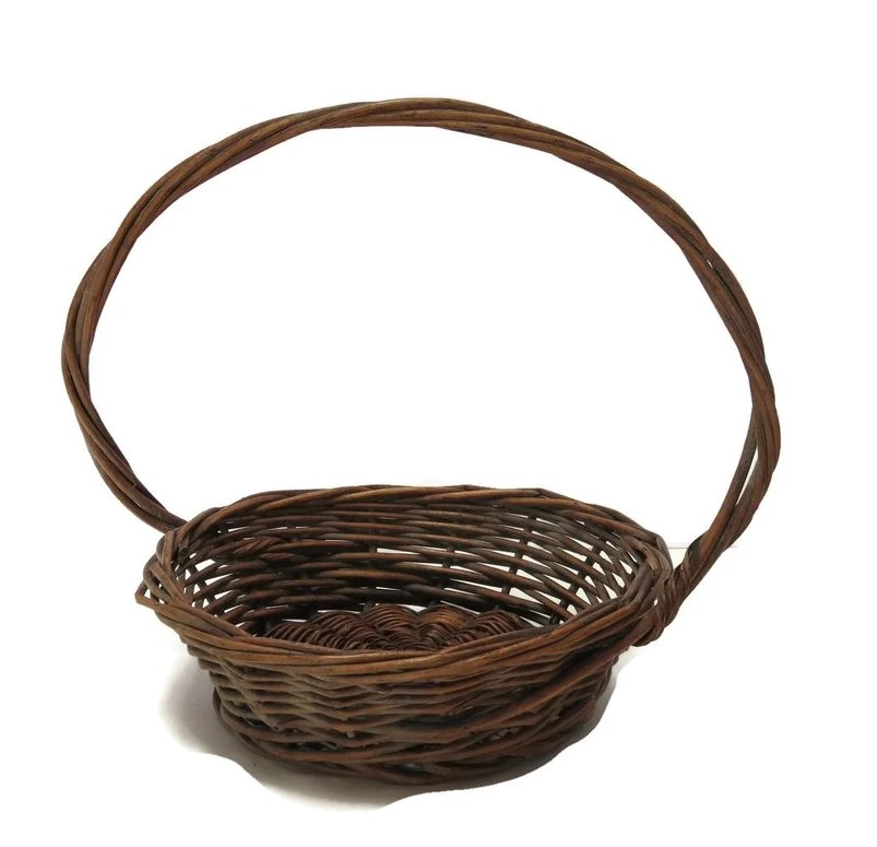 Vintage wicker woven gathering basket