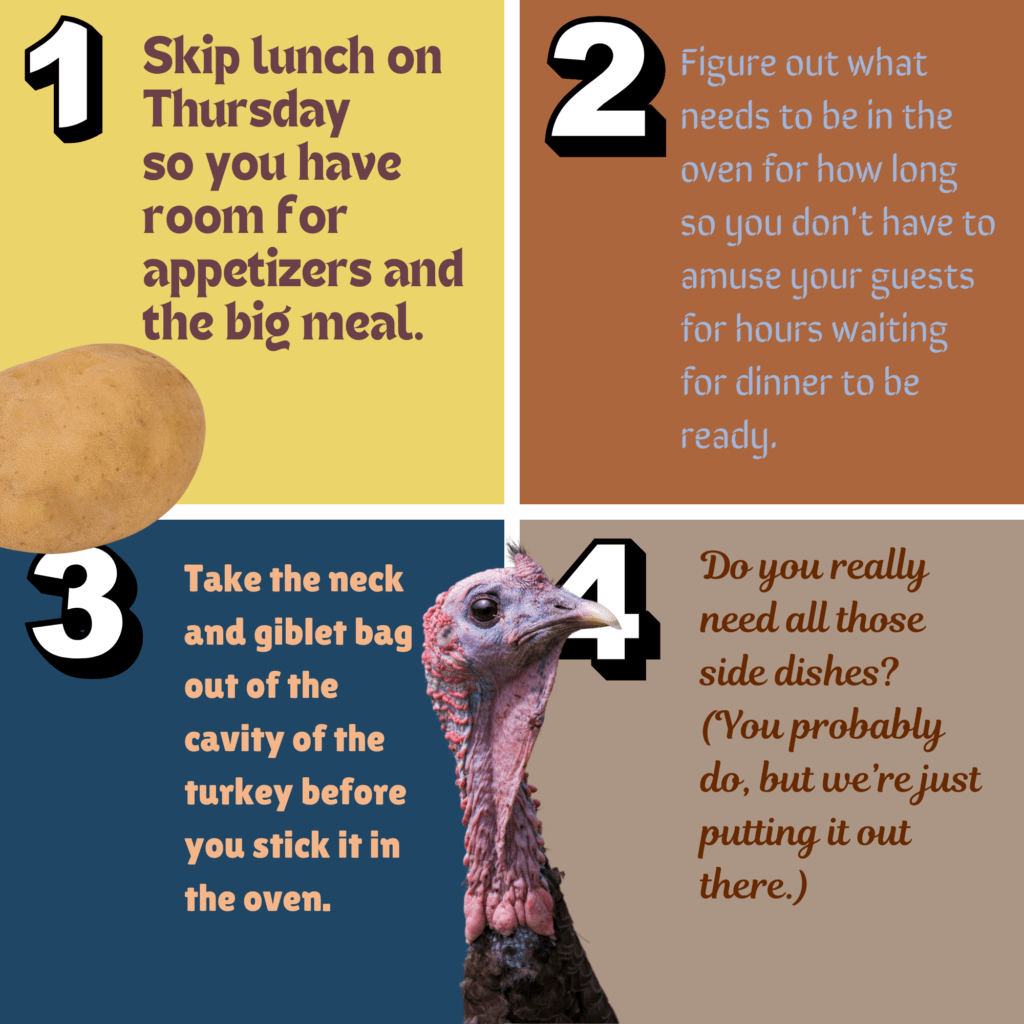 thanksgiving tips 1, 2, 3 and 4