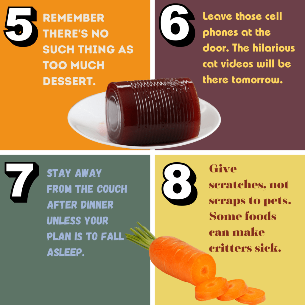 Thanksgiving tips 5, 6, 7 and 8