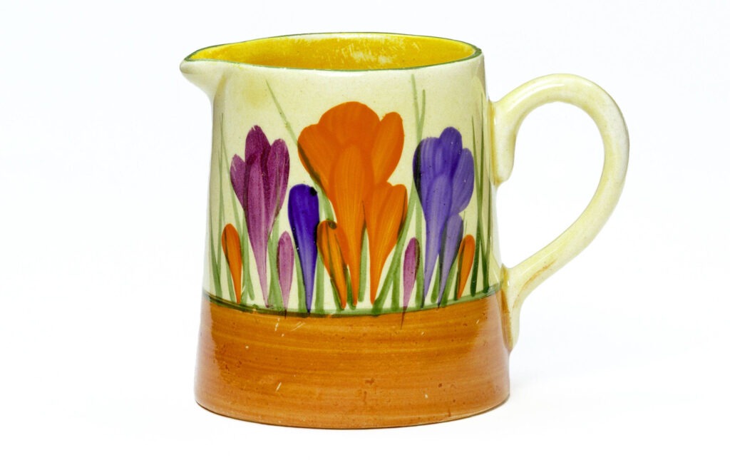 Clarice Cliff crocus pattern pottery cream jug