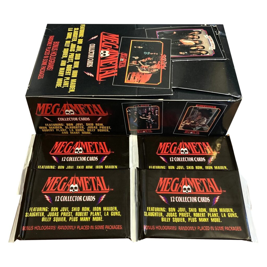 Mega Metal heavy metal collectors card packs from the 1990s.