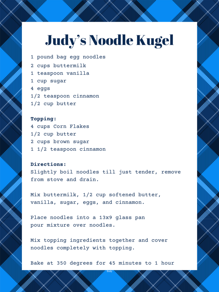 vintage hanukkah recipes for noodle kugel