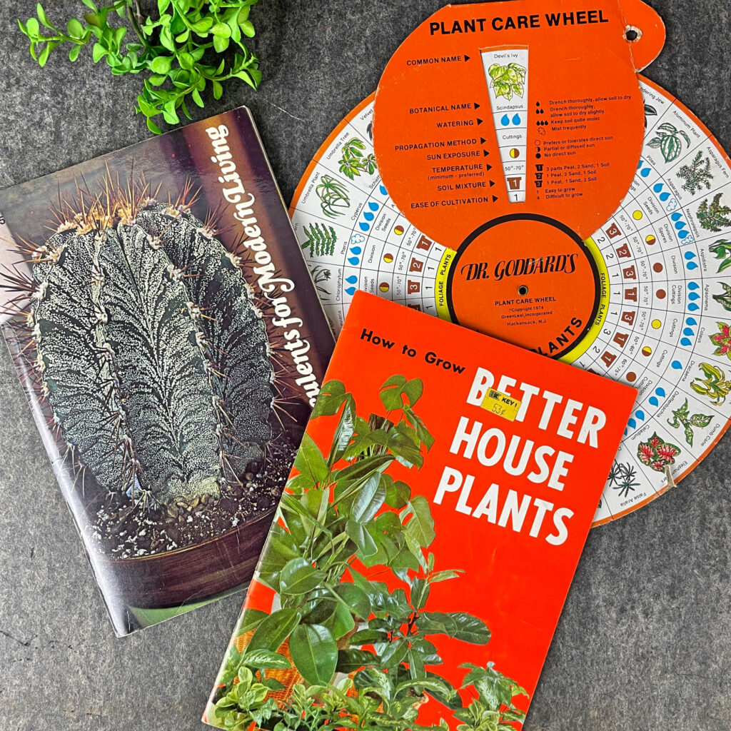 set of three vintage 1970s houseplant guides